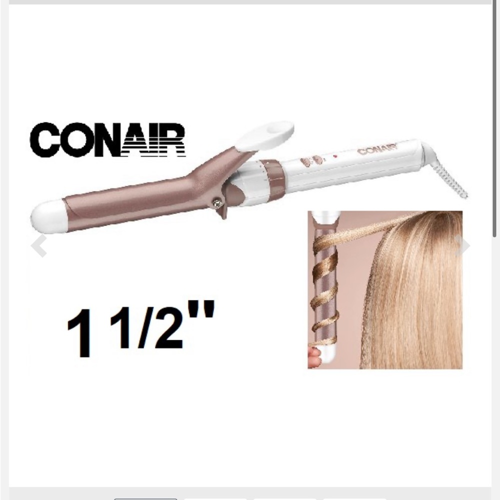 Brand New Conair Double Ceramic 1.5” Wave Iron in white/rose gold.